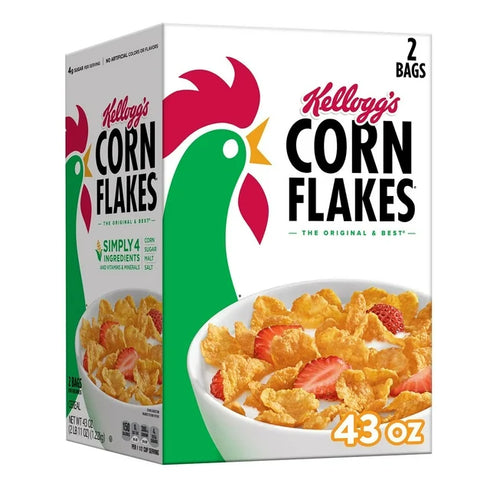 Kellogg's Corn Flakes Breakfast Cereal, 43 oz