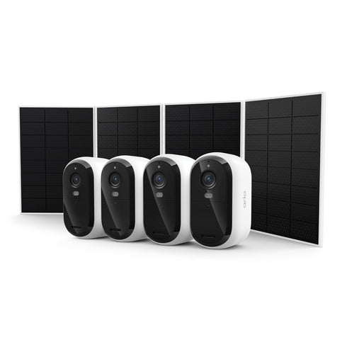 Arlo Essential 3rd Gen HD Outdoor Security Cameras with Solar Panels Color Night Vision, Motion Detection, 4-Pack