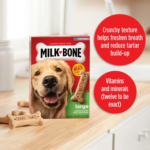 Milk-Bone Original Flavor Large Crunchy Dog Biscuits, 15 lb – Daily Dental & Reward Treats