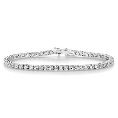 Lab Created White Sapphire Tennis Bracelet in Sterling Silver