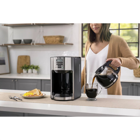 Mr. Coffee 12-Cup Programmable Coffee Maker with Rapid Brew System - Stainless Steel