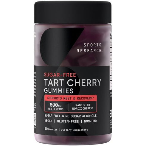 Sports Research Tart Cherry Gummies, 90 Count – Supports Joint, Muscle Recovery & Antioxidant Health