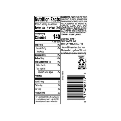 Member's Mark Peanut Butter Filled Pretzels, 44 oz.
