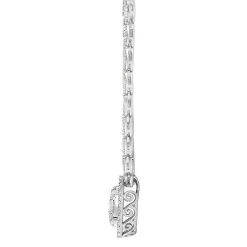 2.95 CT Round Cut Halo Diamond Pendant Necklace in 14K Gold