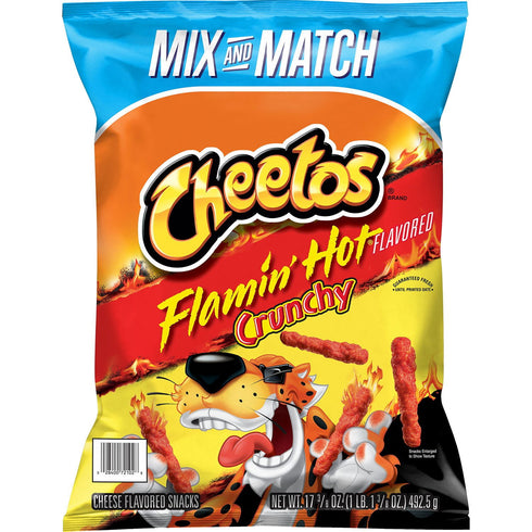 Cheetos Crunchy Flamin’ Hot Cheese Snacks, 17.37 oz – Bold Spicy Flavor Corn Snacks