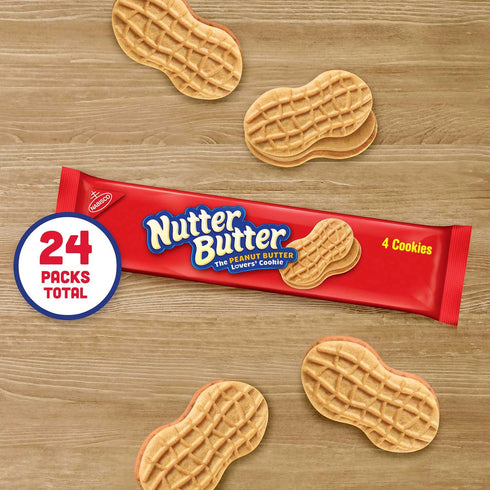 Nutter Butter Peanut Butter Sandwich Cookies, Family Size, 24 Pack