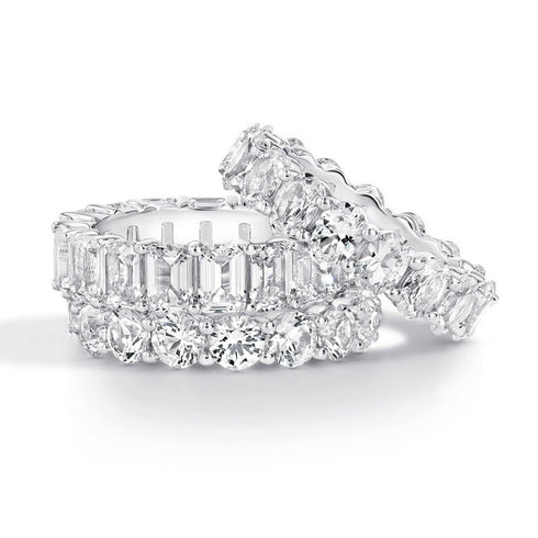 Lab Created White Sapphire Full Eternity Band in 14K Gold