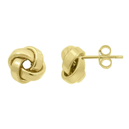 Love Knot Stud Earrings in Solid 14K Gold