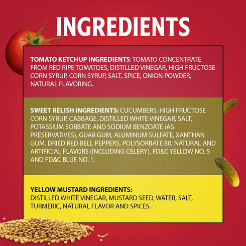 Ketchup, Sweet Relish & Yellow Mustard Picnic Pack, 4 ct