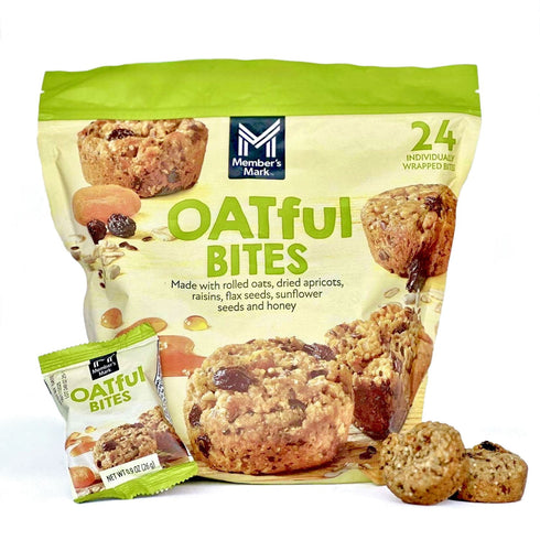 Member’s Mark OATful Bites, 0.9 oz Snack Packs – Oat-Based Baked Snacks (24 Count)