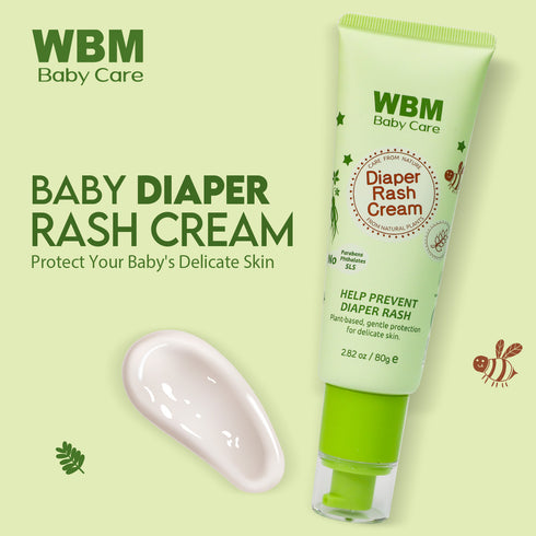 WBM Baby Diaper Rash Cream, 80GWBM Baby Diaper Rash Cream, 80g – Soothing & Protective Ointment for Delicate Baby Skin