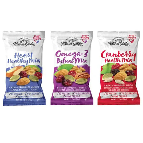 Nature's Garden Trail Mix Snack Packs, Variety Pack, 1.2 oz, 24 Count – Kosher, Non-GMO Snack Mix with Nuts, Seeds, and Dried Fruit for On-the-Go Snacking