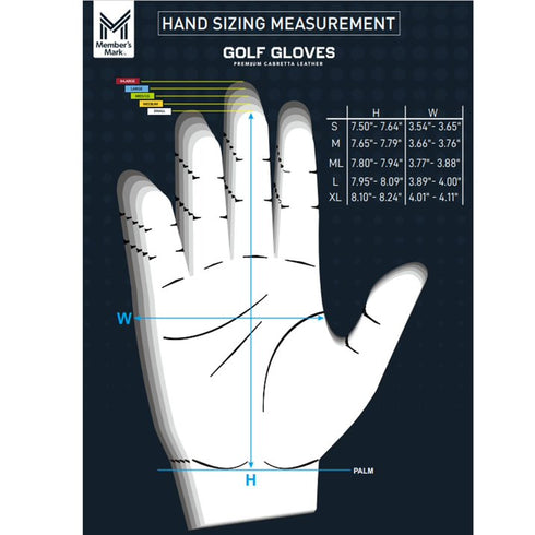 Member’s Mark Elite Premium Golf Gloves – 4-Pack Performance Gloves, Superior Grip & Comfort, Choose Size