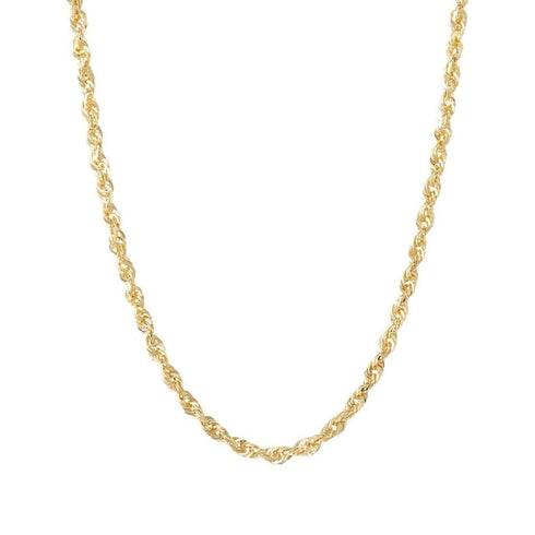 Classic Rope Chain Necklace in Solid 14K Gold