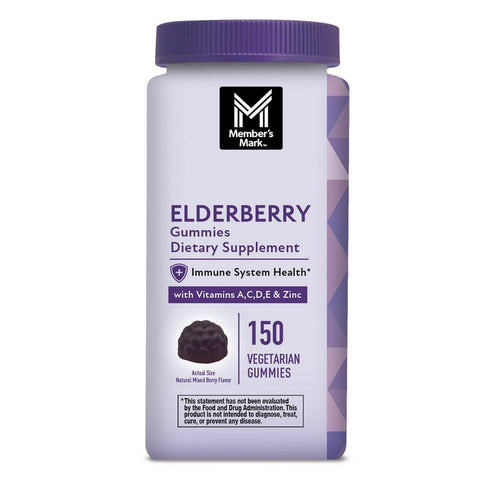 Member's Mark Elderberry Immune Health Gummies with Vitamin C & Zinc, Immune Support Supplement, 150 ct.
