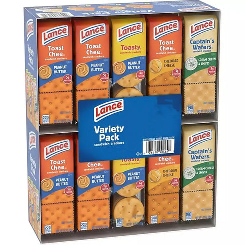 40 Count – Lance Sandwich Crackers Variety Pack, Includes a Mix of Classic Flavors Like Peanut Butter and Cheese