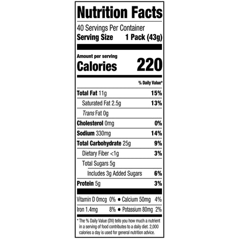 Lance ToastChee Peanut Butter Crackers - 40 Count Bulk Pack, 1.52 oz Individual Snacks for Lunchbox Office and On-the-Go
