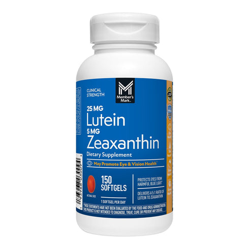Member’s Mark Lutein with Zeaxanthin Softgels, 150 Count – Supports Eye Health & Vision