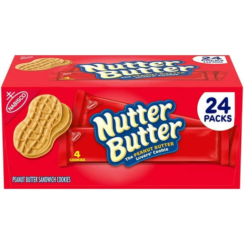 Nutter Butter Peanut Butter Sandwich Cookies, Family Size, 24 Pack