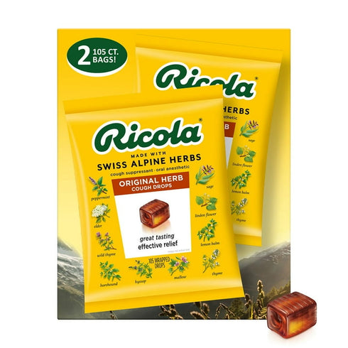 Ricola Original Natural Herb Cough Drops, Soothing Throat Relief with 10 Swiss Herbs, Sugar Free, 210 ct.