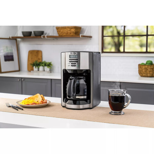 Mr. Coffee 12-Cup Programmable Coffee Maker with Rapid Brew System - Stainless Steel