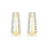 0.30 CTW Three Row Diamond Huggie Hoop Earrings in 14K Gold