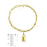 Paperclip & Cable Chain Bracelet with Padlock Charm in 14K Gold