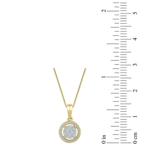 0.23 CT Round Cut Diamond Pendant Necklace in 14K Gold