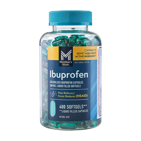 Member's Mark Ibuprofen Softgels, 200 mg, Fast-Acting Pain Reliever & Fever Reducer, 400 ct.