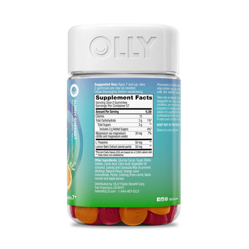 OLLY Kids Chillax Gummy, Sunny Sherbert, 114 ct