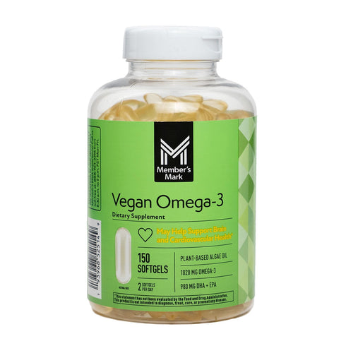 Vegan Omega-3 Softgels, 150 Count