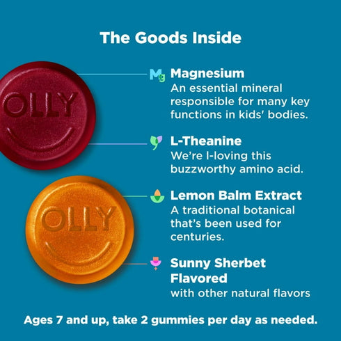 OLLY Kids Chillax Gummy, Sunny Sherbert, 114 ct
