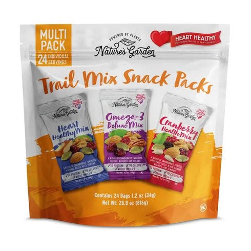 Nature's Garden Trail Mix Snack Packs, Variety Pack, 1.2 oz, 24 Count – Kosher, Non-GMO Snack Mix with Nuts, Seeds, and Dried Fruit for On-the-Go Snacking
