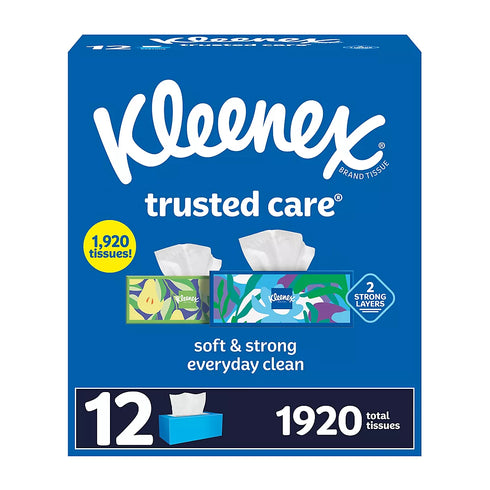 Kleenex Trusted Care Facial Tissues, 12 pk./160 tissues per box