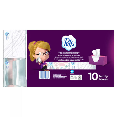 Puffs Ultra Soft Facial Tissues, 10 pk./124 tissues per box