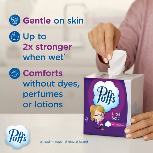 Puffs Ultra Soft Facial Tissues, 10 pk./124 tissues per box