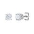 0.96 Carat Round Diamond Stud Earrings in 14K Gold