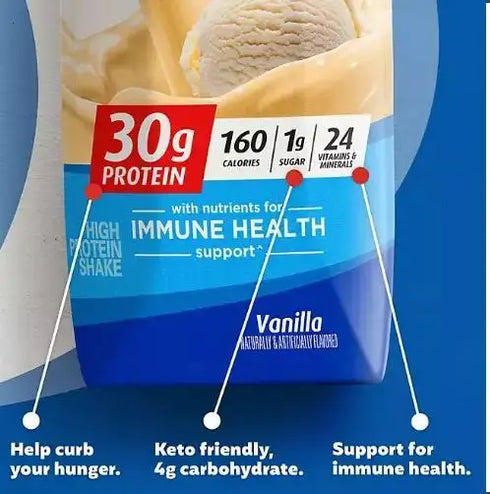 Premier 30g Protein PLUS Energy and Immune Support Shakes, Vanilla, 11 fl oz, 18-pack