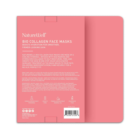NatureWell Bio Collagen 2-Piece Hydrogel Sheet Face Masks, 8 pk.