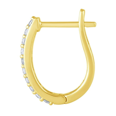 0.23 Carat Total Weight Diamond Hoop Earrings in 14K Gold
