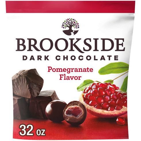 BROOKSIDE Dark Chocolate with Pomegranate Flavored Centers, 32 oz – Premium Snacking Chocolate Candy