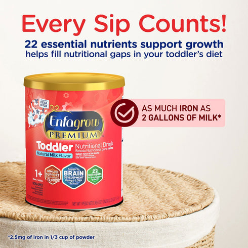 Enfagrow Premium Toddler Nutritional Drink, Milk-Flavored, 36.6 oz.