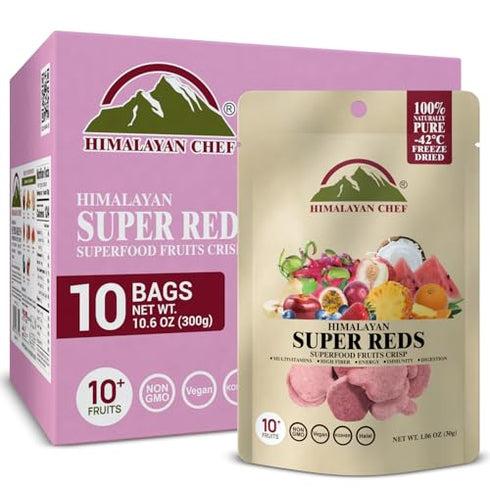 Himalayan Chef Super Reds Freeze-Dried Fruit Crisps - 10 Bags