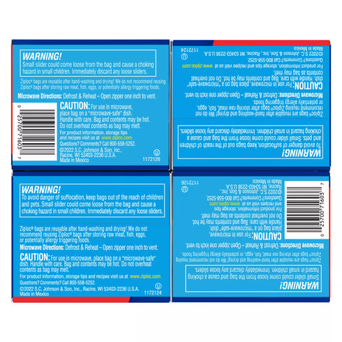 Ziploc Storage Slider Variety Pack, 166 ct.