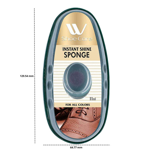 WBM Shoe Instant Shine Sponge – Neutral Color, Quick No-Buff Shoe Polisher, 0.37 oz