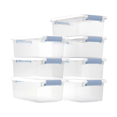 Sterilite 6-Qt. Small Stackable Clear Plastic Storage Bins with Latching Lids, 7-pc. Set