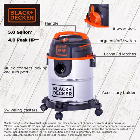 Black + Decker 5 Gallon Wet/Dry Vacuum