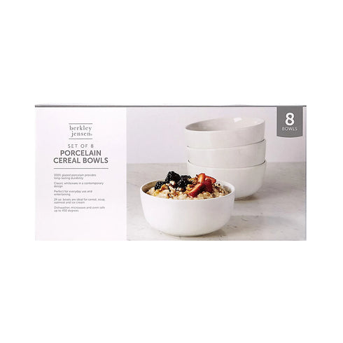 Berkley Jensen 6" Porcelain Cereal Bowls, 8 pk. - White