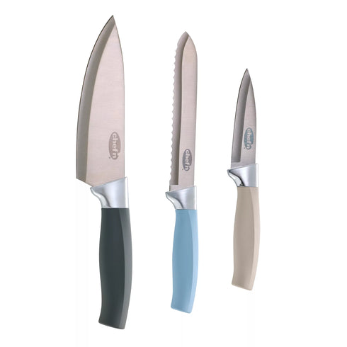 Chef'n 3-Pc. Soft Handle Chef Knife Set
