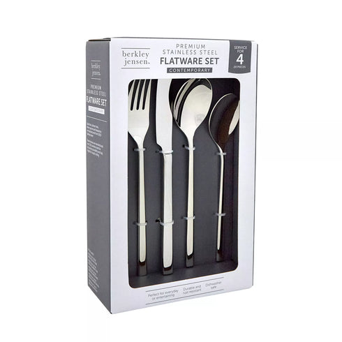 Berkley Jensen Stainless Steel Modern Flatware Set, 20-Pc.